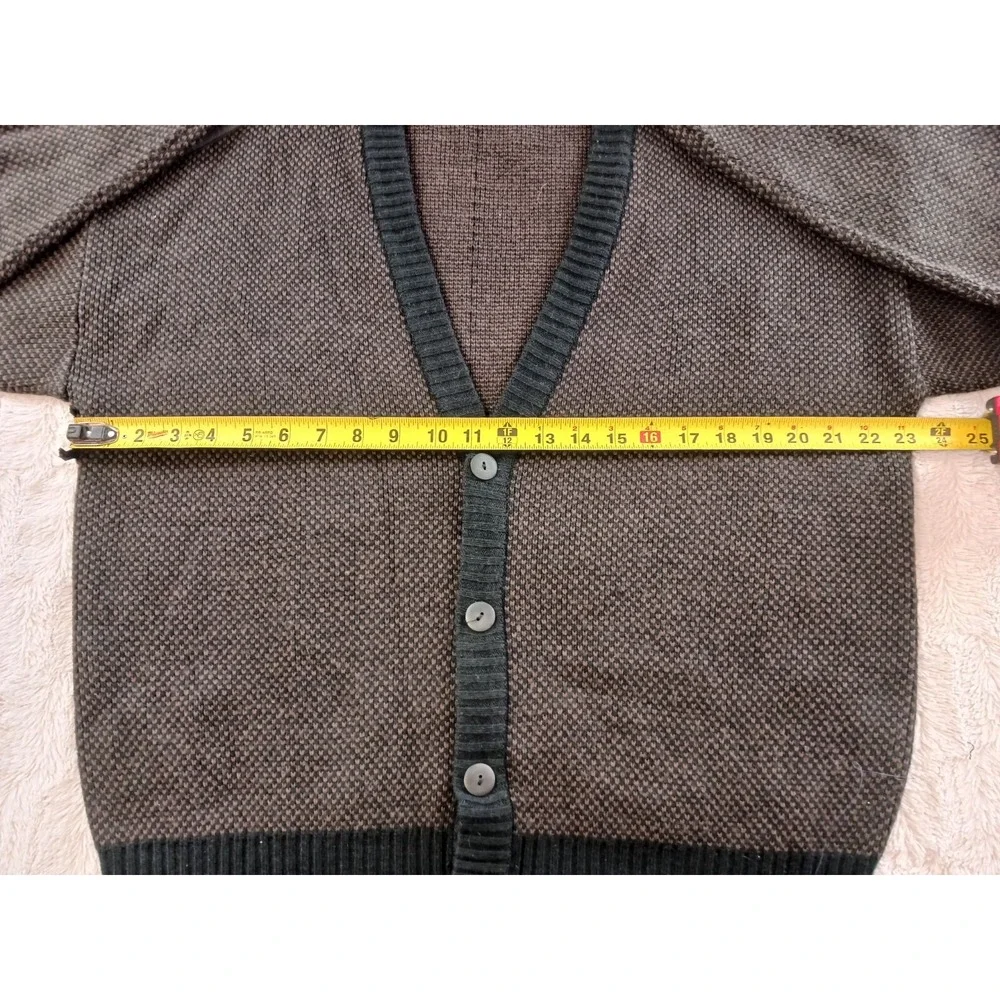 Vintage 80s/90s Oakton Limited Acrylic Cardigan Brown Sweater Men's Size Large